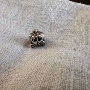 Pandora 14K gold, natural pearl and 925 sterling silver Princess Carriage charm